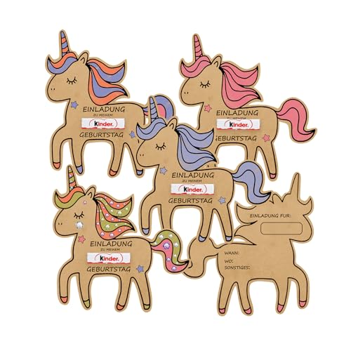 Einhorn Einladungskarten Kindergeburtstag – 15 Stück DIY Ausmalbare Einladungskarten Geburtstag für Mädchen & Jungen – Kreative Einhorn Einladung Geburtstag für Kinderparty (Einhorn) von JIANGWON