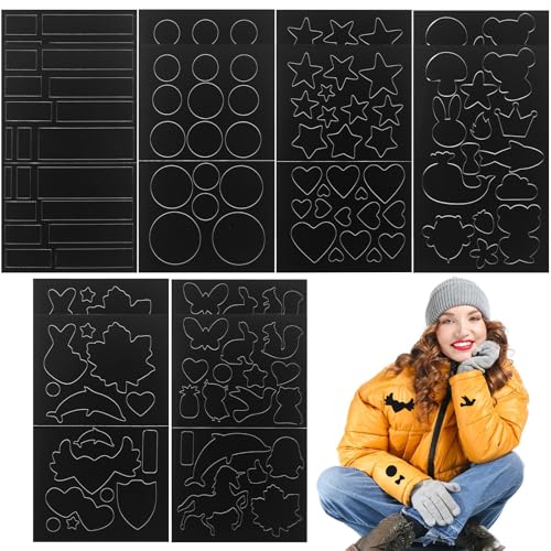 JIANGZHIB 12 Bögen Blatt Daunenjacke Flicken Reparaturset, 208 Stk Schwarzer Nylon Kleidung Reparatur Flicken Selbstklebend Stoff, Daunenjacke Reparatur Patches für Jacken, Elte, Oberbekleidung JIANGZHIB 12 Bögen Blatt Daunenjacke Flicken Reparaturset, 208 Stk Schwarzer Nylon Kleidung Reparatur Flicken Selbstklebend Stoff, Daunenjacke Reparatur Patches für Jacken, Elte, Oberbekleidung von JIANGZHIB