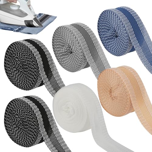 JIANGZHIB 6 Rollen Saumband zum Aufbügeln, 5m x 2.5cm Saumband Selbstklebend, 5 Farben Bügelband für Kleidung, Gardinen Kürzen Ohne Nähen, Bügelband Starke Haftkraft für Hosen, Kleidung, Stoffe JIANGZHIB 6 Rollen Saumband zum Aufbügeln, 5m x 2.5cm Saumband Selbstklebend, 5 Farben Bügelband für Kleidung, Gardinen Kürzen Ohne Nähen, Bügelband Starke Haftkraft für Hosen, Kleidung, Stoffe von JIANGZHIB