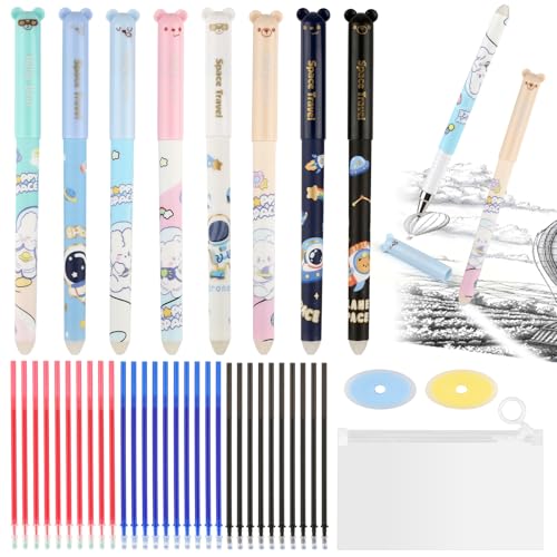 JIANGZHIB Radierbarer Kugelschreiber, 8 Stück Gelschreiber Kugelschreiber, 0,5 mm Gelstifte Radierbar, Gel Stift Mit 30 Nachfüllungen und 2 Radiergummis für Kinder und Erwachsene, Skizzieren, Zeichnen JIANGZHIB Radierbarer Kugelschreiber, 8 Stück Gelschreiber Kugelschreiber, 0,5 mm Gelstifte Radierbar, Gel Stift Mit 30 Nachfüllungen und 2 Radiergummis für Kinder und Erwachsene, Skizzieren, Zeichnen von JIANGZHIB