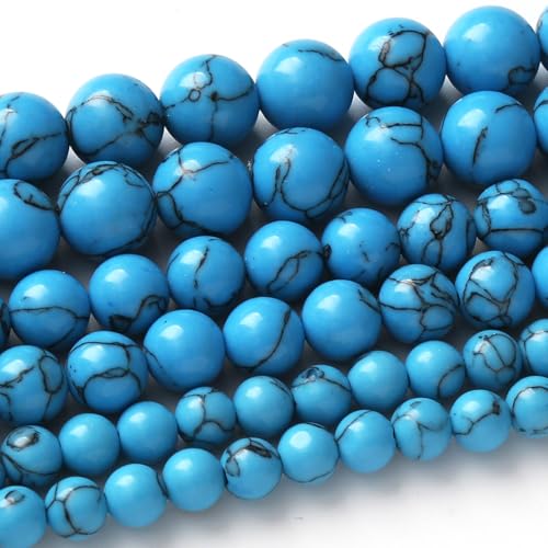 45 Stück 8 mm blaue Türkis-Perlen, runde lose Perlen, natürliche Edelsteinperlen für Schmuckherstellung, DIY, Armband, Halskette, 38,1 cm 45 Stück 8 mm blaue Türkis-Perlen, runde lose Perlen, natürliche Edelsteinperlen für Schmuckherstellung, DIY, Armband, Halskette, 38,1 cm von JIANJING