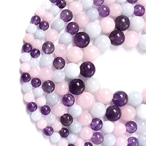 JIANJING Runde Natursteinperlen in verschiedenen Farben, rosa Kristall, Amethyst, Aquamarin, zur Herstellung von Armbändern, Halsketten und Schmuck. Lose Perlen aus natürlichen Edelsteinen, 6 mm JIANJING Runde Natursteinperlen in verschiedenen Farben, rosa Kristall, Amethyst, Aquamarin, zur Herstellung von Armbändern, Halsketten und Schmuck. Lose Perlen aus natürlichen Edelsteinen, 6 mm von JIANJING