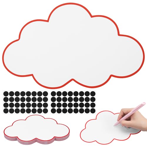 60x Moderationskarten Set - Wolken Moderationskarten mit 60 Selbstklebende Klettband, Präsentationskarten Moderationsset als Seminar Zubehör für Moderationskoffer Präsentation und Vortrag von JIANTA