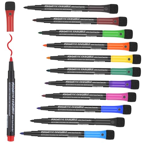 JIANTA 12 Farben Whiteboard Marker Whiteboard Stifte Abwischbar mit feiner Spitze und Schwamm Dry Erase Marker Magnetisch Lehrer Zubehör Schule Zuhause Büro JIANTA 12 Farben Whiteboard Marker Whiteboard Stifte Abwischbar mit feiner Spitze und Schwamm Dry Erase Marker Magnetisch Lehrer Zubehör Schule Zuhause Büro von JIANTA
