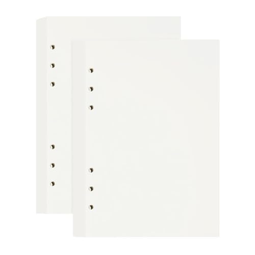 JIANTA 192 Blatt Nachfüllpapier blanko A5 Papier 6 Lochung nachfüllbar Notizblätter für Notizbuch Spiral A5 Binder 6 Löcher Ringbuch Einsätze von JIANTA