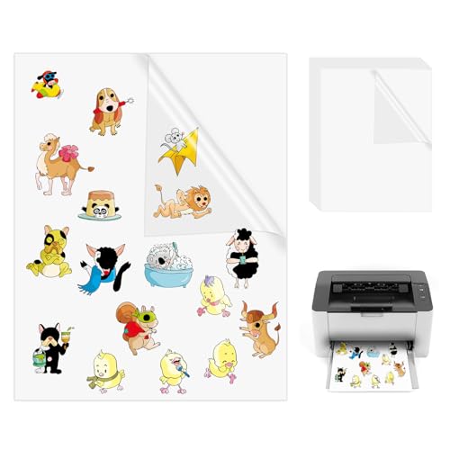 JIANTA 25 Blätter Sticker Papier zum Bedrucken, A4 Vinylfolie Transparentes Vinyl Selbstklebende Folie Aufkleber, Aufkleber Papier A4, Laser und Tintenstrahldrucker bedruckbar Papier Glänzend JIANTA 25 Blätter Sticker Papier zum Bedrucken, A4 Vinylfolie Transparentes Vinyl Selbstklebende Folie Aufkleber, Aufkleber Papier A4, Laser und Tintenstrahldrucker bedruckbar Papier Glänzend von JIANTA
