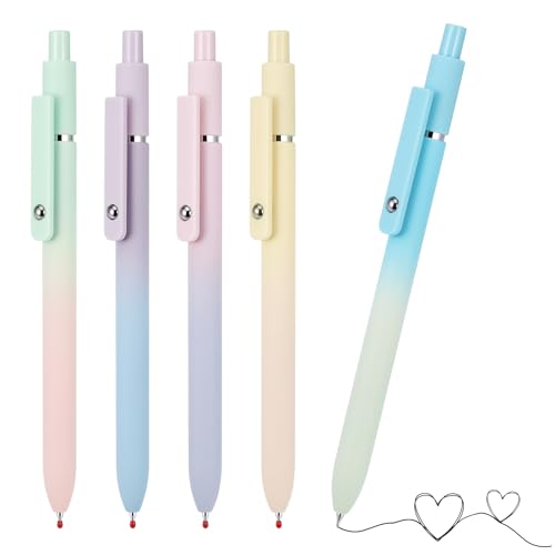 JIANTA 5 Stück Gelstifte, 0,5mm Einziehbare Gel Tintenstifte, Aesthetic Kugelschreiber, Schnell Trocknende Tinte Roller Kugelschreiber, Premium Gelstifte für Schule Büro Zuhause von JIANTA
