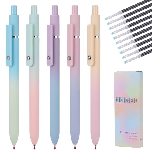 JIANTA 5 Stück Gelstifte, 0.5mm Einziehbare Gel Tintenstifte, Aesthetic Kugelschreiber mit 10 Zusätzlichen, Schnell Trocknende Tinte Roller Kugelschreiber, Premium Gelstifte für Schule Büro Zuhause(C) JIANTA 5 Stück Gelstifte, 0.5mm Einziehbare Gel Tintenstifte, Aesthetic Kugelschreiber mit 10 Zusätzlichen, Schnell Trocknende Tinte Roller Kugelschreiber, Premium Gelstifte für Schule Büro Zuhause(C) von JIANTA