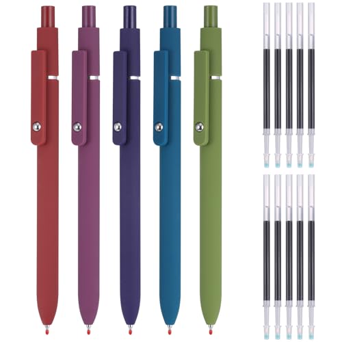JIANTA 5 Stück Gelstifte, 0.5mm Einziehbare Gel Tintenstifte, Schwarze Mine mit 10 Zusätzlichen Nachfüllminen, Schnell Trocknende Tinte Roller Kugelschreiber, Gelschreiber für Schule Büro Zuhause(B) JIANTA 5 Stück Gelstifte, 0.5mm Einziehbare Gel Tintenstifte, Schwarze Mine mit 10 Zusätzlichen Nachfüllminen, Schnell Trocknende Tinte Roller Kugelschreiber, Gelschreiber für Schule Büro Zuhause(B) von JIANTA