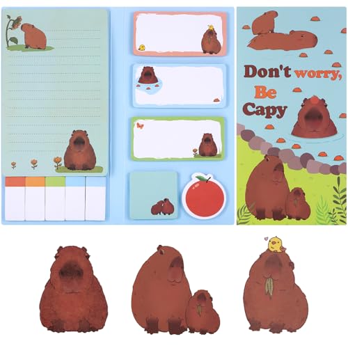 JIANTA 550 Stück Capybara Sticky Notes Tabs Set, Capybara Zubehör niedliche Haftnotizen Pastell Kartoon Blöcke, Sticky Notes süße Haftnotizzettel 11er-Set für To-Do-Listen, Schule, Zuhause, Büro JIANTA 550 Stück Capybara Sticky Notes Tabs Set, Capybara Zubehör niedliche Haftnotizen Pastell Kartoon Blöcke, Sticky Notes süße Haftnotizzettel 11er-Set für To-Do-Listen, Schule, Zuhause, Büro von JIANTA