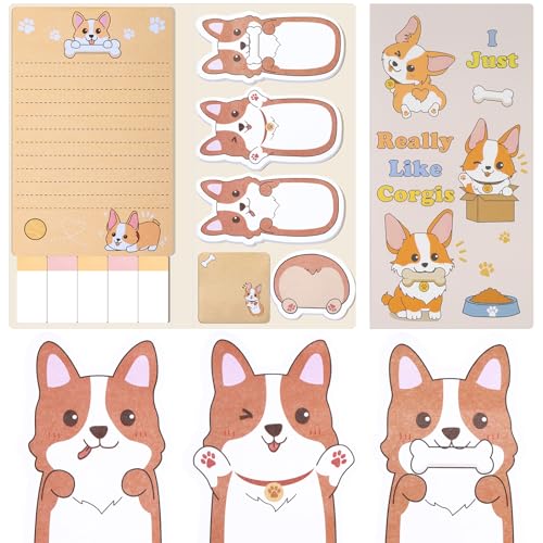 JIANTA 550 Stück Hund Sticky Notes Tabs Set, Hund Zubehör niedliche Haftnotizen Pastell Kartoon Blöcke, Sticky Notes süße Haftnotizzettel 11er-Set für To-Do-Listen, Schule, Zuhause, Büro von JIANTA
