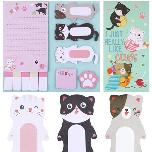 JIANTA 550 Stück Katze Sticky Notes Tabs Set, Katze Zubehör niedliche Haftnotizen Pastell Kartoon Blöcke, Sticky Notes süße Haftnotizzettel 11er-Set für To-Do-Listen, Schule, Zuhause, Büro JIANTA 550 Stück Katze Sticky Notes Tabs Set, Katze Zubehör niedliche Haftnotizen Pastell Kartoon Blöcke, Sticky Notes süße Haftnotizzettel 11er-Set für To-Do-Listen, Schule, Zuhause, Büro von JIANTA