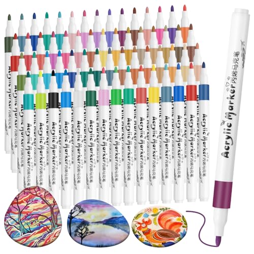 JIANTA 60 Farben Acrylstifte für Steine zum Bemalen Acrylic Paint Marker, Acrylmarker Stifte für Steine, Holz, Metall, Leinwand, feine Spitze für Ostern, Halloween, Weihnachten - Wasserbasis JIANTA 60 Farben Acrylstifte für Steine zum Bemalen Acrylic Paint Marker, Acrylmarker Stifte für Steine, Holz, Metall, Leinwand, feine Spitze für Ostern, Halloween, Weihnachten - Wasserbasis von JIANTA
