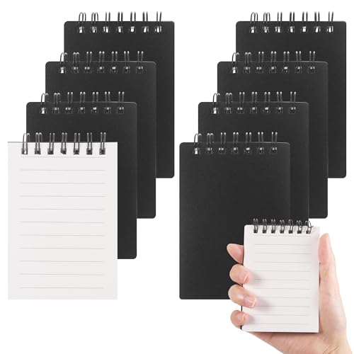 JIANTA 8 Stück Klein A7 Notizblock Schwarz, 80 Blatt/Pack kleine Spirale Notizblock Liniert, Memo Blöcke, Mini Notizblöcke für Schule Bürobedarf JIANTA 8 Stück Klein A7 Notizblock Schwarz, 80 Blatt/Pack kleine Spirale Notizblock Liniert, Memo Blöcke, Mini Notizblöcke für Schule Bürobedarf von JIANTA