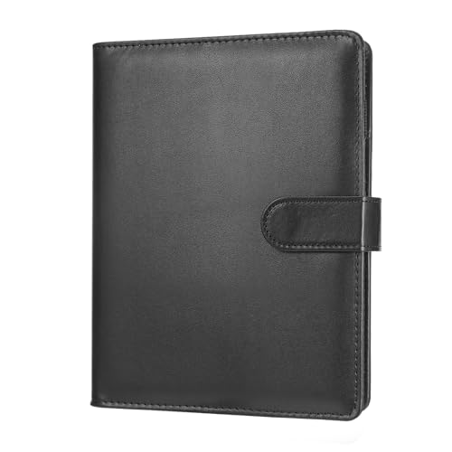 JIANTA Ringbuch A6 Binder 6 Loch nachfüllbar aus Kunstleder Budget Planner mit Innertaschen Budget Notebook Binder Shwarz(ohne Innenpapier) von JIANTA
