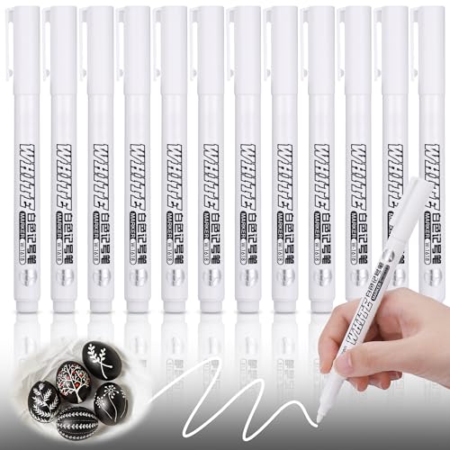JIANTA Acrylstifte, 12 Stück Acrylmarker Weiß, 1mm Fine Tip Permanent Marker Wasserfest Stifte, Acrylstifte für Osterdekoration Steine, Holz, Kunststoff, Metall,Keramik Tasse, Glas, Reifen JIANTA Acrylstifte, 12 Stück Acrylmarker Weiß, 1mm Fine Tip Permanent Marker Wasserfest Stifte, Acrylstifte für Osterdekoration Steine, Holz, Kunststoff, Metall,Keramik Tasse, Glas, Reifen von JIANTA