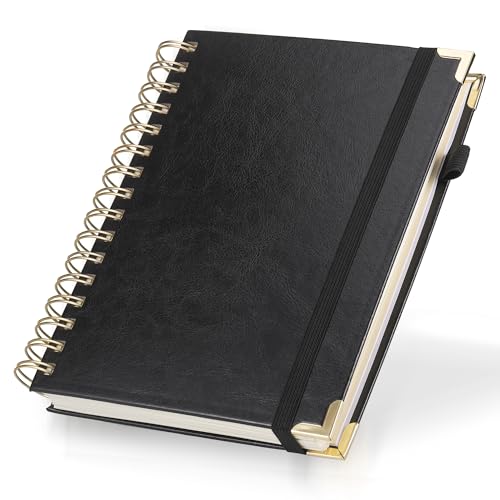 JIANTA Notizbuch A5 liniert, Bullet Journal 320 Seiten, Spiral Notizbücher 100g/m², PU Leder Hardcover Tagebuch für Frauen Männer Arbeit Büro Schule, 14,5 x 21 cm Schwarz JIANTA Notizbuch A5 liniert, Bullet Journal 320 Seiten, Spiral Notizbücher 100g/m², PU Leder Hardcover Tagebuch für Frauen Männer Arbeit Büro Schule, 14,5 x 21 cm Schwarz von JIANTA