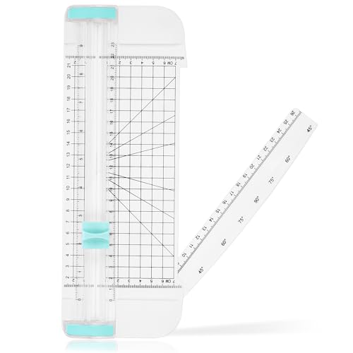 JIANTA Papierschneider, Schneidemaschine Papier, mit Schnittlinienführung und Seitenlineal, Papierschneidegerät Tragbare, für Scrapbooking, Bastelpapier, Karton, Etikett zu Hause und Büro JIANTA Papierschneider, Schneidemaschine Papier, mit Schnittlinienführung und Seitenlineal, Papierschneidegerät Tragbare, für Scrapbooking, Bastelpapier, Karton, Etikett zu Hause und Büro von JIANTA