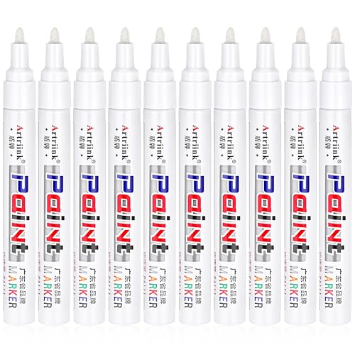 JIANTA Permanent Marker Weiß Wasserfeste Lackstifte, 10 Stück Permanentmarker, Reifenstift Weiß Glasstifte zum Zeichnen auf Stein, Metall, Holz, Leiwand, Kunststoff, Tasse, Glas, Reifen - Ölbasis JIANTA Permanent Marker Weiß Wasserfeste Lackstifte, 10 Stück Permanentmarker, Reifenstift Weiß Glasstifte zum Zeichnen auf Stein, Metall, Holz, Leiwand, Kunststoff, Tasse, Glas, Reifen - Ölbasis von JIANTA