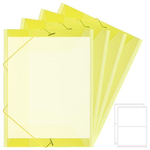 JIANTA Postmappe A4 Schule Gelb, 4 Stück Sammelmappe Eckspannermappe Schule Plastik PP-Material Robust mit Gummibändern, Schnellhefter Kunststoff, Aktenordner für Papier JIANTA Postmappe A4 Schule Gelb, 4 Stück Sammelmappe Eckspannermappe Schule Plastik PP-Material Robust mit Gummibändern, Schnellhefter Kunststoff, Aktenordner für Papier von JIANTA