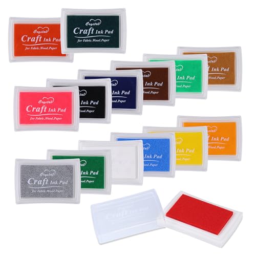 JIANTA Stempelkissen Set, 16 Stück Stempelkissen Bunt, Fingerstempelfarbe, 7,5 x 5,5 cm Stempelkissen Ungiftig Abwaschbar, für DIY, Malerei,Handwerk, Scrapbook, Geburtstag Geschenk(16 Farben) von JIANTA