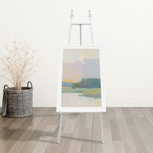 Verstellbare Eisenstaffelei für Kunst und Handwerk, 147 cm, Metall-Staffelei mit Kettenstütze für Spiegel, Bodenstaffeleien für Display, Hochzeitsschild (weiß) von JIANZHUO