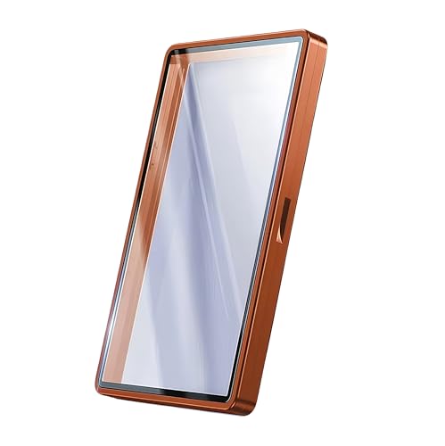 JIAONASHIJIA Metall UV-Schutz-Hülle Platte für 35pt PSA/BGS/CGC-Graded Cards – Robustes Aluminiumoxid-Glas, Mehrpunkt-Magnetverschluss, stapelbarer Metallrahmen. Orange von JIAONASHIJIA