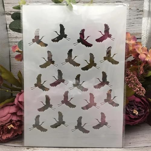 JIAPAILAIYUN Schablone zum Malen, A4, 29 x 21 cm, viele Kraniche, wiederverwendbare Schablonen zum Malen auf Holz, Wand, Möbel, Stoff, Stein, Kreidetafel, Schilder, Fliesen, DIY-Kunstprojekte JIAPAILAIYUN Schablone zum Malen, A4, 29 x 21 cm, viele Kraniche, wiederverwendbare Schablonen zum Malen auf Holz, Wand, Möbel, Stoff, Stein, Kreidetafel, Schilder, Fliesen, DIY-Kunstprojekte von JIAPAILAIYUN