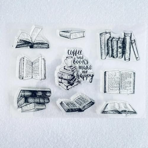 Stempel zum Basteln, Kartenherstellung, 11 x 16 cm, Buch mit Kaffeetasse, transparenter Silikonstempel, Siegel für Scrapbooking, Fotoalbum, dekorative klare Stempeldekoration Stempel zum Basteln, Kartenherstellung, 11 x 16 cm, Buch mit Kaffeetasse, transparenter Silikonstempel, Siegel für Scrapbooking, Fotoalbum, dekorative klare Stempeldekoration von JIAPAILAIYUN