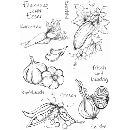 Stempel zum Basteln, Kartenherstellung, 15 x 20 cm, Gemüse, transparent, Silikonstempel, Siegel für Scrapbooking, Fotoalbum, dekorative klare Stempelbögen Stempel zum Basteln, Kartenherstellung, 15 x 20 cm, Gemüse, transparent, Silikonstempel, Siegel für Scrapbooking, Fotoalbum, dekorative klare Stempelbögen von JIAPAILAIYUN