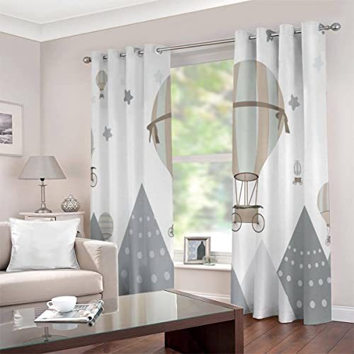 Vorhänge mit Ösen 2er Set Blickdichte Vorhänge Bunter Heißluftballon Gardinen Uv Schutz Vorhänge Graue Berge Kinderzimmer Mädchen Jungen Vorhänge 140 x 160 cm BxH Vorhänge mit Ösen 2er Set Blickdichte Vorhänge Bunter Heißluftballon Gardinen Uv Schutz Vorhänge Graue Berge Kinderzimmer Mädchen Jungen Vorhänge 140 x 160 cm BxH von JIARAO