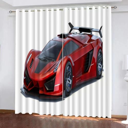 Vorhänge mit Ösen 2er Set Blickdichte Vorhänge Rennen Blickdichte Gardinen Uv Schutz Vorhänge Roter Sportwagen Kinderzimmer Mädchen Jungen Vorhänge 140 x 160 cm BxH Vorhänge mit Ösen 2er Set Blickdichte Vorhänge Rennen Blickdichte Gardinen Uv Schutz Vorhänge Roter Sportwagen Kinderzimmer Mädchen Jungen Vorhänge 140 x 160 cm BxH von JIARAO