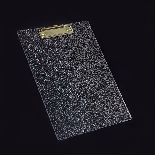 JIARI Acryl-Glitzer-Klemmbrett, Bürobriefgröße 21,6 x 27,9 cm, A4-Papiergröße, 1 Packung (Glitzer-Gold) von JIARI