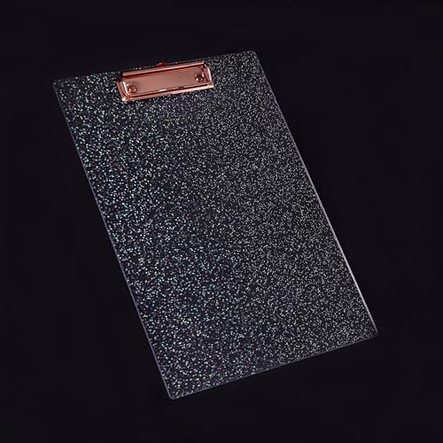 JIARI Acryl-Glitzer-Klemmbrett, Bürobriefgröße 21,6 x 27,9 cm, A4-Papiergröße, 1 Packung (Glitzer-Roségold) von JIARI