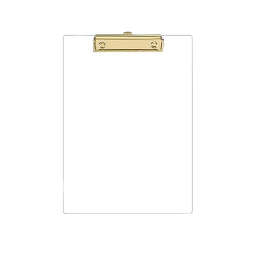 JIARI Transparentes Acryl-Klemmbrett, Bürobriefgröße 21,6 x 27,9 cm, A4-Papiergröße, 1 Packung (Transparent-Gold) von JIARI