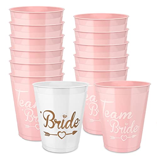 15 Stück Team Braut und Bachelorette Party Cups, Braut und Team Braut Tassen,JGA Deko Fraue Bachelorette Party Dekorationen,für Bridal Shower,Junggesellenabschied Party,Hen Party 15 Stück Team Braut und Bachelorette Party Cups, Braut und Team Braut Tassen,JGA Deko Fraue Bachelorette Party Dekorationen,für Bridal Shower,Junggesellenabschied Party,Hen Party von JIASHA