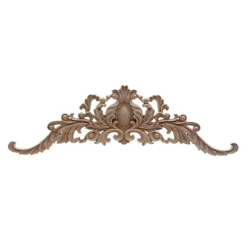 Holzornamente Holz geschnitzt Aufkleber Ecke Rahmen Türen Möbel Holzschnitzerei dekorative Holzfiguren Handwerk lange Applikation Dekoration Holzornamente FüR MöBel(40cmX11cm-01) von JIASHUNHE
