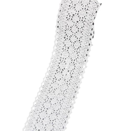 Spitzenband (5 Meter/Rolle) Weiße Baumwolle bestickte Spitzennetzbänder Stoffbesatz DIY Nähen handgefertigte Bastelmaterialien(WHITE) von JIASHUNHE