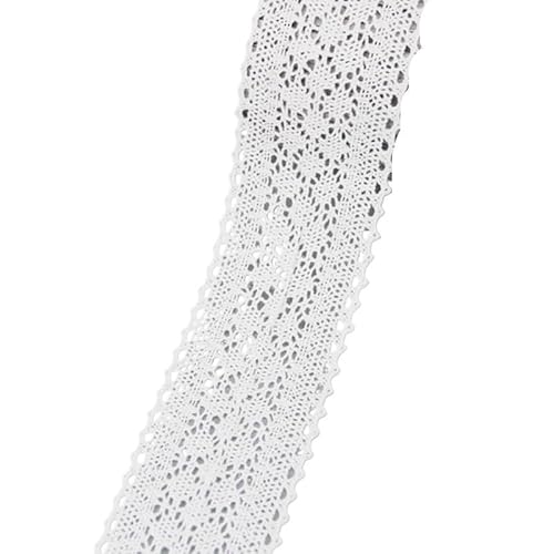 Spitzenband (5 Meter/Rolle) Weiße Baumwolle bestickte Spitzennetzbänder Stoffbesatz Dekorieren Sie DIY Nähen handgefertigte Bastelmaterialien Bänder(11) von JIASHUNHE