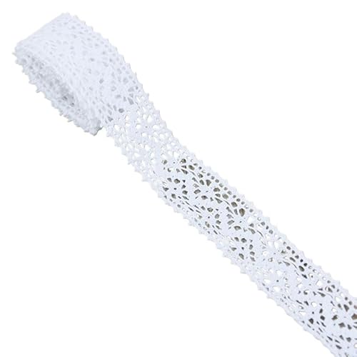 Spitzenband (5 Meter/Rolle) Weiße Baumwolle bestickte Spitzennetzbänder Stoffbesatz Dekorieren Sie DIY Nähen handgefertigte Bastelmaterialien Bänder(9) von JIASHUNHE