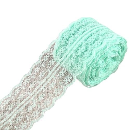 Spitzenband 10 Meter/Rolle, 4,5 cm, wunderschöner Spitzenbesatz, DIY-Bekleidung, Nähen und Stoff, Hochzeit, Weihnachtsdekoration, floral besticktes Spitzenband(Light green) von JIASHUNHE