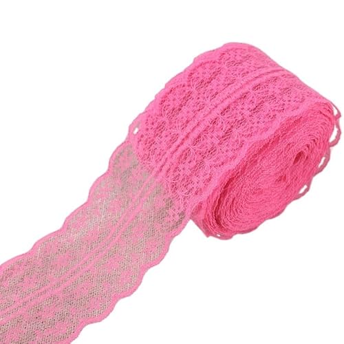 Spitzenband 10 Meter/Rolle, 4,5 cm, wunderschöner Spitzenbesatz, DIY-Bekleidung, Nähen und Stoff, Hochzeit, Weihnachtsdekoration, floral besticktes Spitzenband(Rose Red) von JIASHUNHE