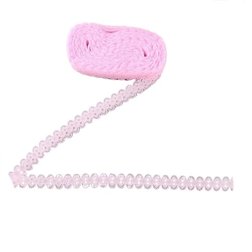 Spitzenband 10 Yards/Lot 15 mm Spitzenband, bilaterales Kunsthandwerk, bestickt, Netz-Spitzenbesatz, Stoffband, DIY Nähen, Rock-Zubehör(Pink) von JIASHUNHE
