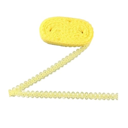 Spitzenband 10 Yards/Lot 15 mm Spitzenband, bilaterales Kunsthandwerk, bestickt, Netz-Spitzenbesatz, Stoffband, DIY Nähen, Rock-Zubehör(Yellow) von JIASHUNHE
