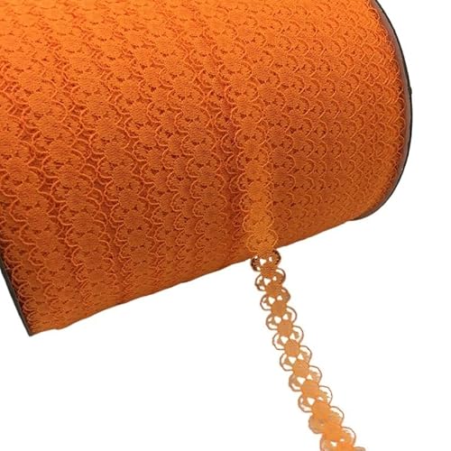 Spitzenband 10 Yards/Lot 5/8 Zoll (15 mm) Spitzenband, bilaterales Kunsthandwerk, bestickter Netz-Spitzenbesatz, Stoffband, DIY Nähen, Rock-Zubehör(Orange) von JIASHUNHE