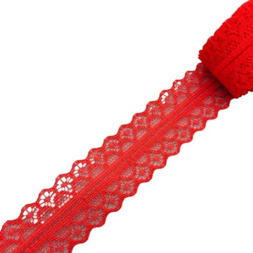 Spitzenband 10 Yards/Lot Rotes Spitzenband Band Qualität Spitzenbesatz DIY Gestickte Spitze for Nähen Dekoration Spitzenstoff(F11) von JIASHUNHE