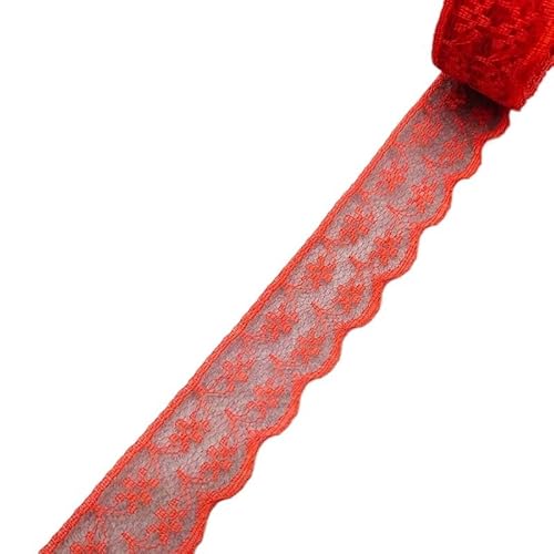 Spitzenband 10 Yards/Lot Rotes Spitzenband Band Qualität Spitzenbesatz DIY Gestickte Spitze for Nähen Dekoration Spitzenstoff(F8) von JIASHUNHE