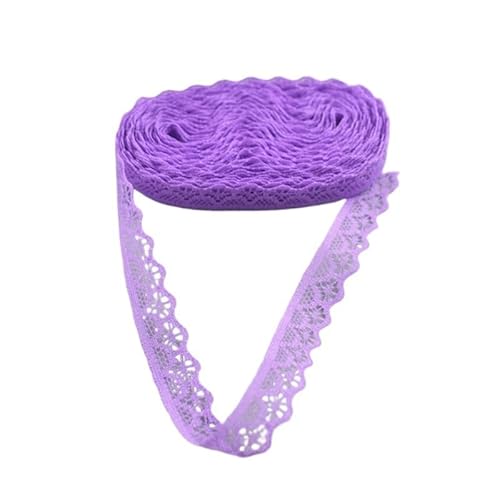 Spitzenband 10 Yards Spitzenband, Breite 14 mm, Spitzenstoff, DIY-Hochzeitsdekoration, Accessoires, Damenbekleidung, Blumenaccessoires usw(Purple) von JIASHUNHE