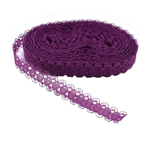 Spitzenband 10 Yards weißes Spitzenstoffband, 14 mm, Spitzenstoff, Baumwollbesatz, DIY, bestickt, Nähen, Hochzeitsdekoration(Fuchsia) von JIASHUNHE