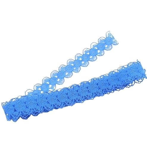 Spitzenband 10 yards 1,5 cm Weiß Bunte Dünne Spitzenband Borten Hochzeit Süßigkeiten Geschenkbox Dekoration Spitze Diy Nähen Handwerk Bekleidungszubehör(Blue) von JIASHUNHE
